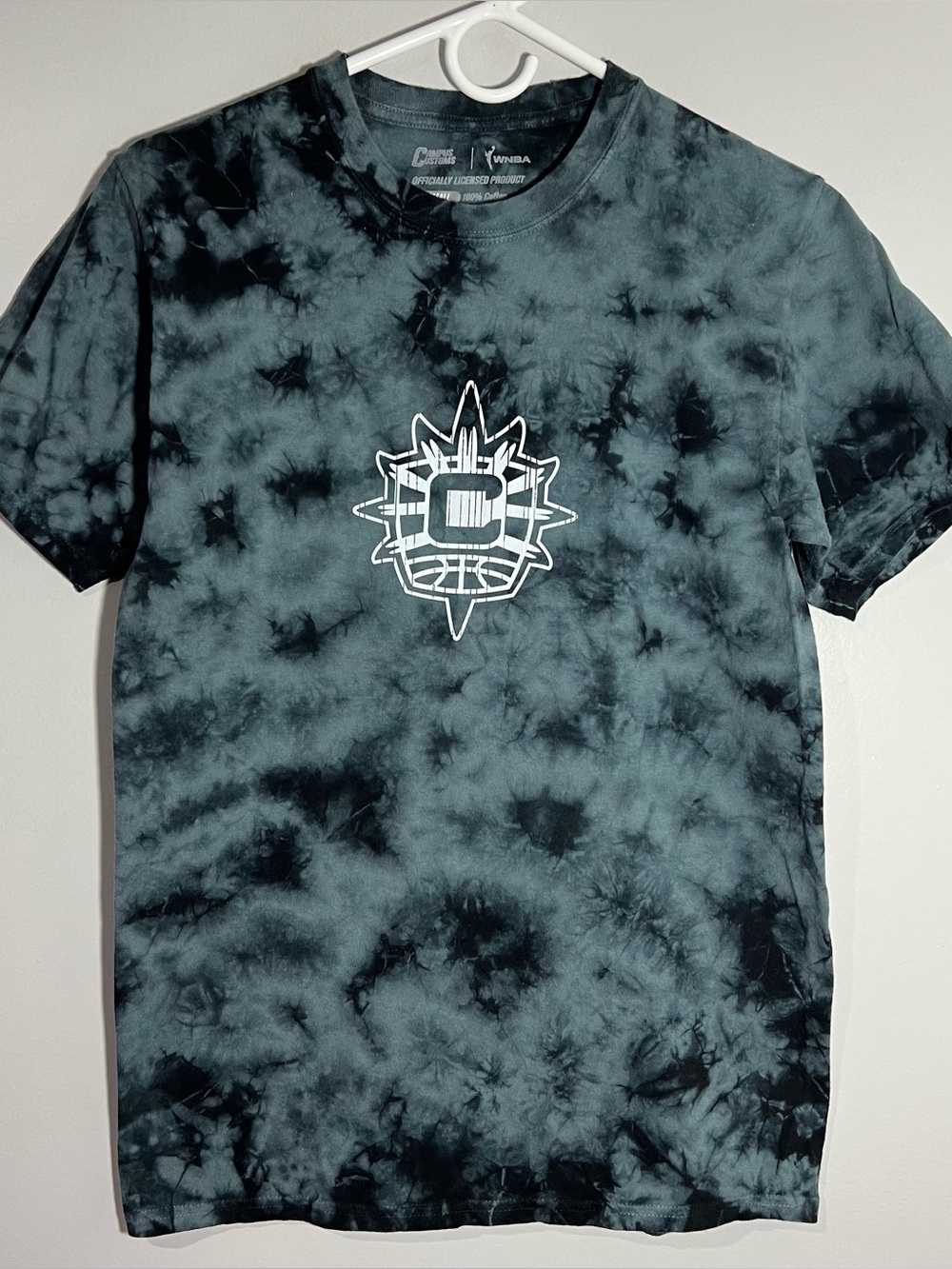 WNBA Connecticut Sun Basketball Tie Dye Orange Short Sleeve T-Shirt Mens Small